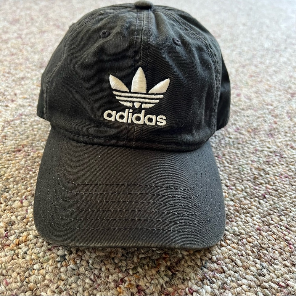 Adidas Black Cotton Baseball style hat